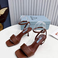 Prada 1I901M Brushed leather Slingback pumps Shiny Leather Sandals Shoes P91005 - 34 - View 1