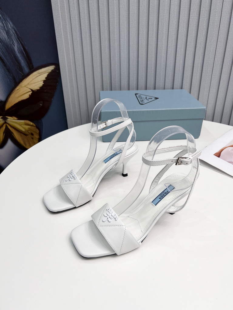 Prada 1I901M Brushed leather Slingback pumps Shiny Leather Sandals Shoes P91002
