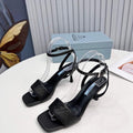 Prada 1I901M Brushed leather Slingback pumps Shiny Leather Sandals Shoes P91008 - 34 - View 1