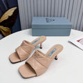 Prada 1I901M Brushed leather Slingback pumps Shiny Leather Sandals Shoes P91010 - 34 - View 1