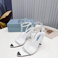 Prada 1I901M Brushed leather Slingback pumps Shiny Leather Sandals Shoes P91015 - 34 - View 1