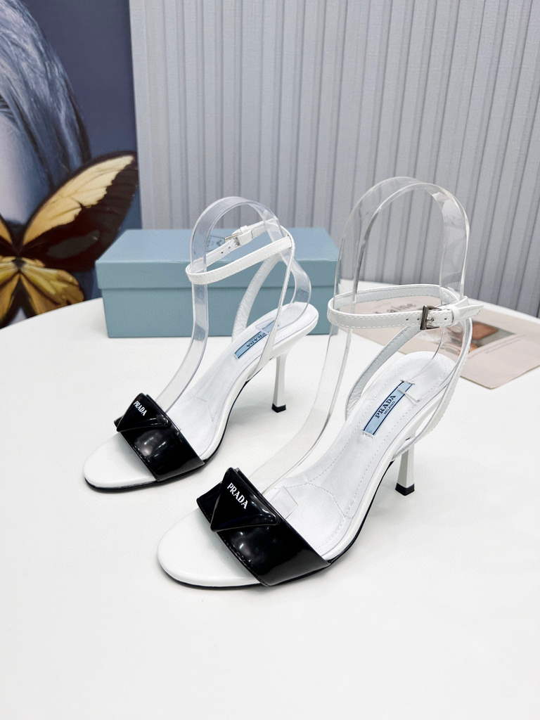 Prada 1I901M Brushed leather Slingback pumps Shiny Leather Sandals Shoes P91002