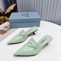 Prada 1I901M Brushed leather Slingback pumps Shiny Leather Sandals Shoes P91021 - 34 - View 1