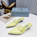 Prada 1I901M Brushed leather Slingback pumps Shiny Leather Sandals Shoes P91022 - 34 - View 1