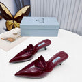 Prada 1I901M Brushed leather Slingback pumps Shiny Leather Sandals Shoes P91026 - 34 - View 1