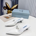 Prada 1I901M Brushed leather Slingback pumps Shiny Leather Sandals Shoes P91029 - 34 - View 1