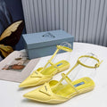 Prada 1I901M Brushed leather Slingback pumps Shiny Leather Sandals Shoes P91030 - 34 - View 1