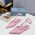 Prada 1I901M Brushed leather Slingback pumps Shiny Leather Sandals Shoes P91031 - 34 - View 1