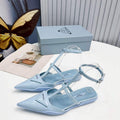 Prada 1I901M Brushed leather Slingback pumps Shiny Leather Sandals Shoes P91032 - 34 - View 1