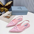 Prada 1I901M Brushed leather Slingback pumps Shiny Leather Sandals Shoes P91037 - 34 - View 1