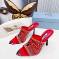 Prada 1I901M Brushed leather Slingback pumps Shiny Leather Sandals Shoes P91040 - 34 - View 1