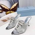 Prada 1I901M Brushed leather Slingback pumps Shiny Leather Sandals Shoes P91041 - 34 - View 1