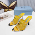 Prada 1I901M Brushed leather Slingback pumps Shiny Leather Sandals Shoes P91042 - 34 - View 1
