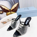 Prada 1I901M Brushed leather Slingback pumps Shiny Leather Sandals Shoes P91043 - 34 - View 1