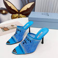 Prada 1I901M Brushed leather Slingback pumps Shiny Leather Sandals Shoes P91044 - 34 - View 1