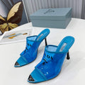 Prada 1I901M Brushed leather Slingback pumps Shiny Leather Sandals Shoes P91047 - 34 - View 1