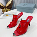 Prada 1I901M Brushed leather Slingback pumps Shiny Leather Sandals Shoes P91050 - 34 - View 1