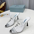 Prada 1I901M Brushed leather Slingback pumps Shiny Leather Sandals Shoes P91051 - 34 - View 1