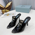 Prada 1I901M Brushed leather Slingback pumps Shiny Leather Sandals Shoes P91052 - 34 - View 1