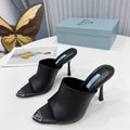 Prada 1I901M Brushed leather Slingback pumps Shiny Leather Sandals Shoes P91055 - 34 - View 1