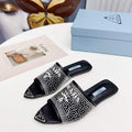 Prada 1I901M Brushed leather Slingback pumps Shiny Leather Sandals Shoes P91056 - 34 - View 1
