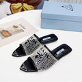 Prada 1I901M Brushed leather Slingback pumps Shiny Leather Sandals Shoes P91058 - 34 - View 1