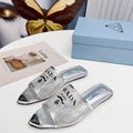 Prada 1I901M Brushed leather Slingback pumps Shiny Leather Sandals Shoes P91059 - 34 - View 1