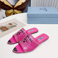 Prada 1I901M Brushed leather Slingback pumps Shiny Leather Sandals Shoes P91060 - 34 - View 1