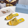 Prada 1I901M Brushed leather Slingback pumps Shiny Leather Sandals Shoes P91062 - 34 - View 1