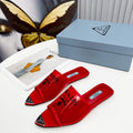 Prada 1I901M Brushed leather Slingback pumps Shiny Leather Sandals Shoes P91064 - 34 - View 1
