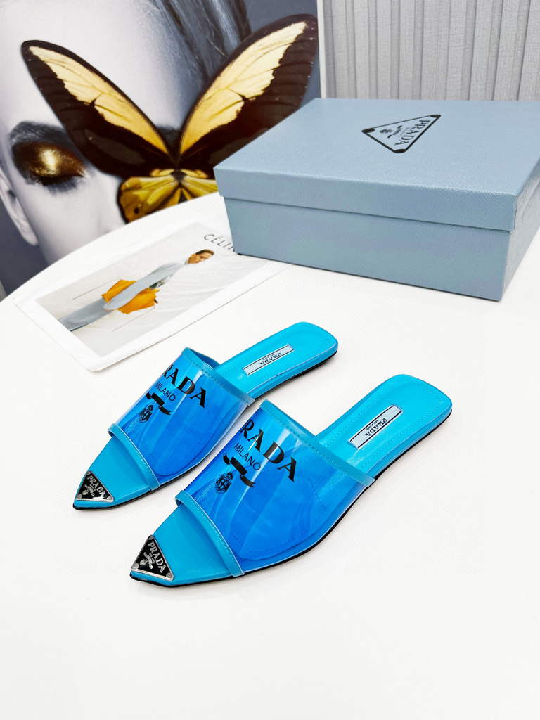 Prada 1I901M Brushed leather Slingback pumps Shiny Leather Sandals Shoes P91002