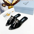 Prada 1I901M Brushed leather Slingback pumps Shiny Leather Sandals Shoes P91067 - 34 - View 1