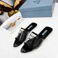 Prada 1I901M Brushed leather Slingback pumps Shiny Leather Sandals Shoes P91068 - 34 - View 1