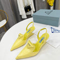 Prada 1I901M Brushed leather Slingback pumps Shiny Leather Sandals Shoes P91073 - 34 - View 1