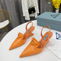 Prada 1I901M Brushed leather Slingback pumps Shiny Leather Sandals Shoes P91074 - 34 - View 1