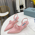 Prada 1I901M Brushed leather Slingback pumps Shiny Leather Sandals Shoes P91075 - 34 - View 1