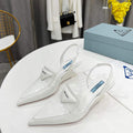 Prada 1I901M Brushed leather Slingback pumps Shiny Leather Sandals Shoes P91076 - 34 - View 1