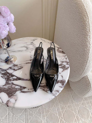 Prada 1I901M Women's Patent leather slingback pumps P10004 - Ivory / Euro 35=US 4 - View 10