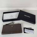 Prada 1MB051 Leather pouch Gray