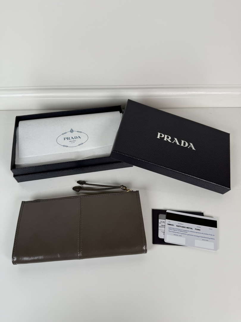 Prada 1MB051 Leather pouch Gray