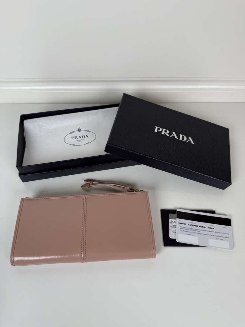 Prada 1MB051 Leather pouch Ligth Pink