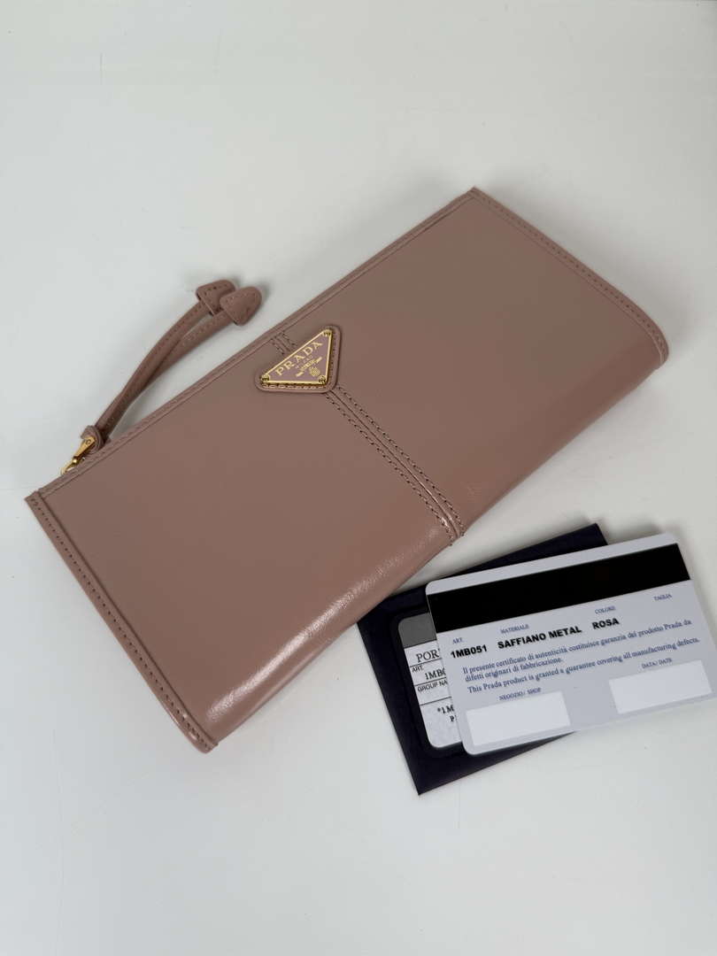Prada 1MB051 Leather pouch Ligth Pink