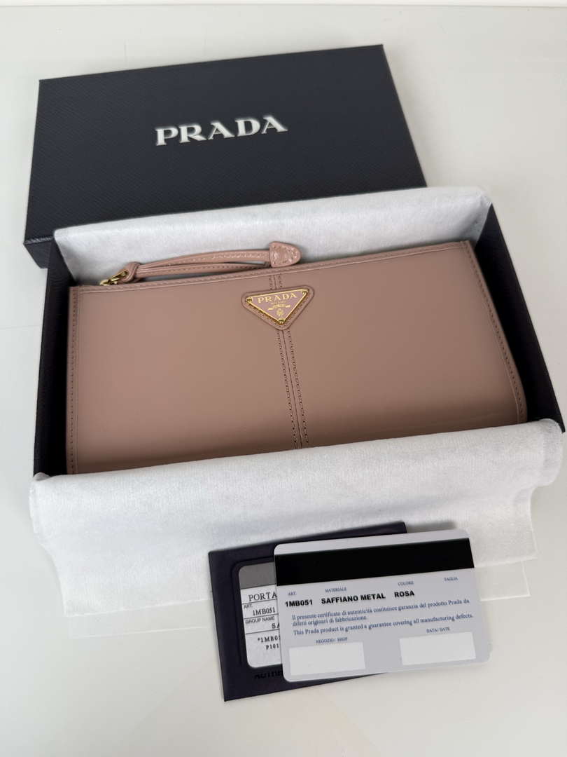 Prada 1MB051 Leather pouch Ligth Pink