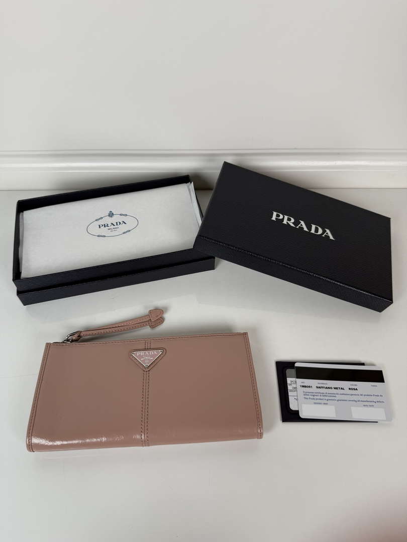 Prada 1MB051 Leather pouch Ligth Pink