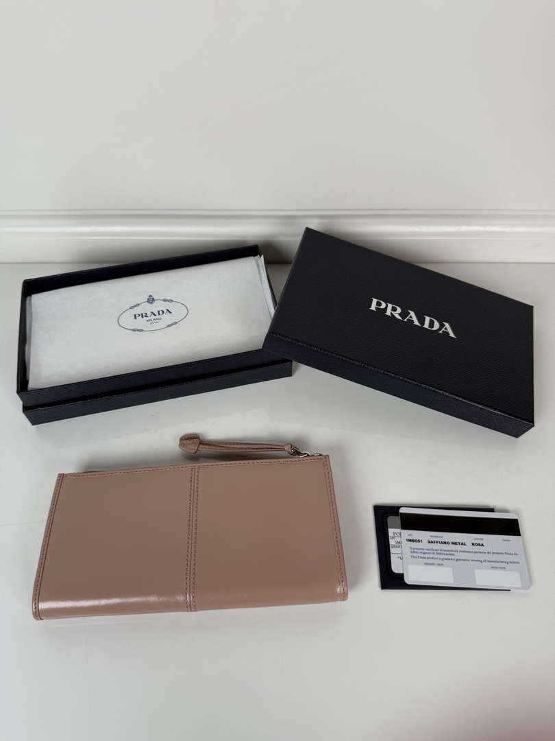 Prada 1MB051 Leather pouch Ligth Pink