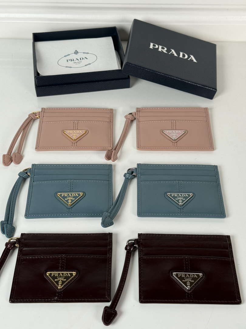 Prada 1MC025 Leather card holder Wine Red