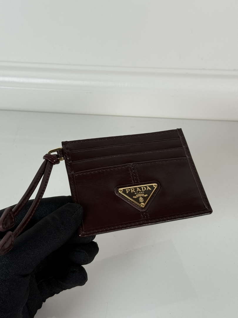 Prada 1MC025 Leather card holder Wine Red