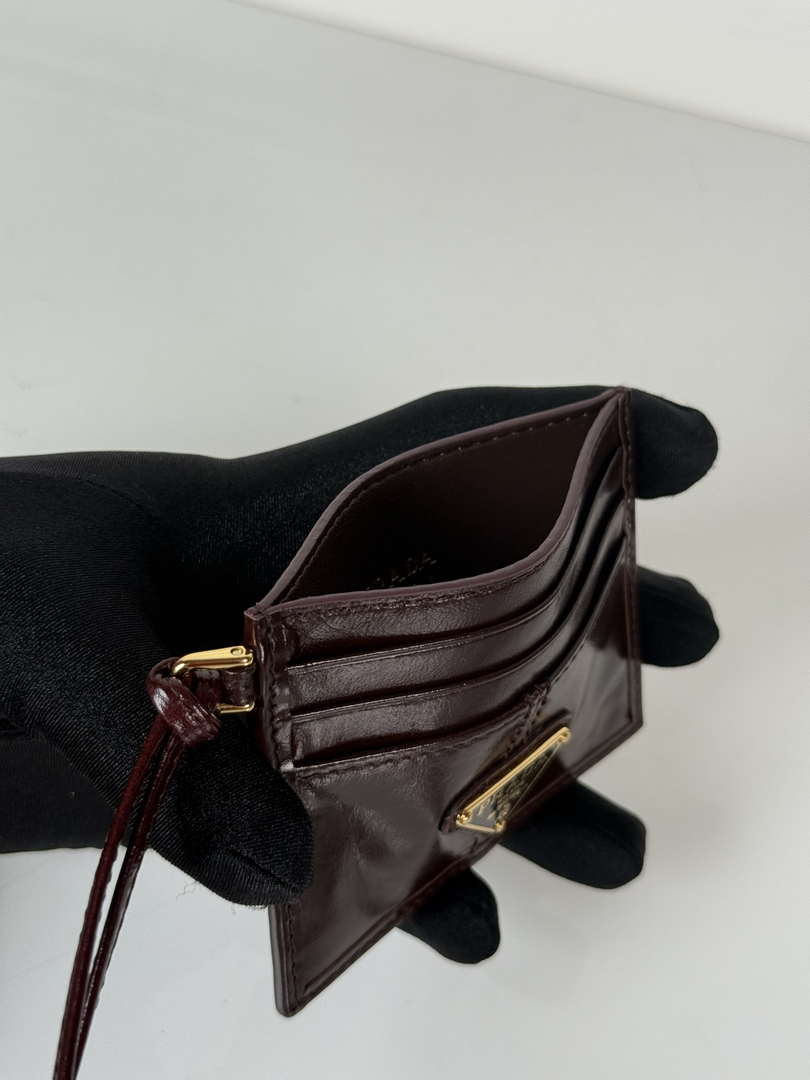 Prada 1MC025 Leather card holder Wine Red