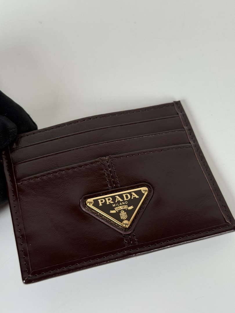 Prada 1MC025 Leather card holder Wine Red