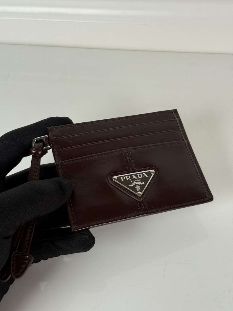 Prada 1MC025 Leather card holder Wine Red